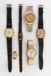 Six assorted vintage wristwatches comprising of an OMEGA "DE VILLE" automatic, SEIKO, JUNGHANS, gold cased CYMA, ROBERTA and DUGENA.