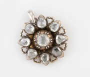 An antique Georgian diamond pendant, mounted in silver, 18th century, ​​​​​​​2.5cm high overall - 2