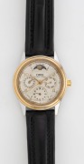 ORIS automatic wristwatch with calendar dial, moonphase, and skeleton back, 3.7cm wide including crown - 2