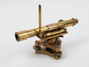 Surveyor's sight, an antique brass example, 19th century, ​​​​​​​15cm high, 31cm long
