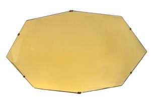 An Art Deco citrine glass wall mirror, circa 1930, 66 x 41cm