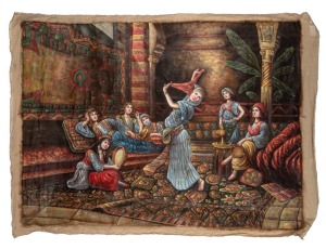 ARTIST UNKNOWN, (harem scene), oil on canvas (not stretched), ​​​​​​​90 x 120cm