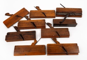 Group of nine assorted antique wood planes, 19th Century.