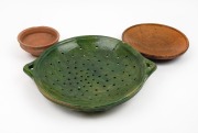 Three assorted antique pottery food bowls, Dutch and Flemish, 6th century and 16th century, the largest 45cm wide