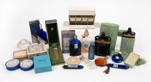 Assorted perfume bottles, cosmetics and packaging including Lalique, Worth and others, mixed vintages, (qty)