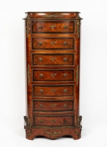An antique French kingwood escritoire with inlaid decoration and ormolu mounts, 19th century, 123cm high, 62cm wide, 35cm deep