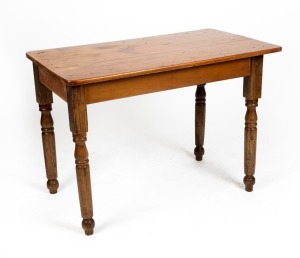 An Australian kauri pine scullery table with blackwood legs, 19th century, 72cm high, 102cm wide, 59cm deep