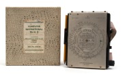RAAF Mk. III D manual operation aircraft navigation computer [#2798] in original box, c. 1940s, with straps for wearing on pilot's leg. Manufactured in Melbourne by White & Gillespie.