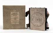 RAAF Mk. III D manual operation aircraft navigation computer [#3609] in original box, c. 1940s, with straps for wearing on pilot's leg. Manufactured in Melbourne by White & Gillespie. - 2