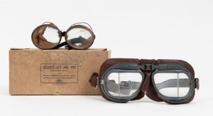 Two pairs of c. 1920s aviator's goggles,&nbsp;one in original box marked "Goggles Mk. VIII Stores Ref. 22c/930". (2 items)