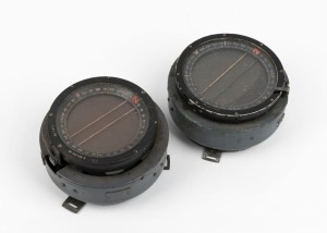 Two 1930s British Air Ministry aircraft compasses - one Type P6 and one Type P8, both 14cm in diameter. (2 items)