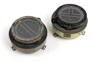 Two 1930s British Air Ministry aircraft compasses - one Type P8 and one Type P12, both 14cm in diameter. (2 items)