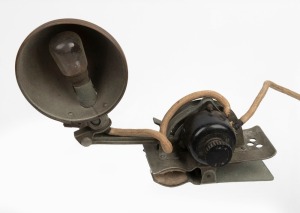 R.A.F. Chart Board Lamp with integrated clamp, c. 1940s,&nbsp;utilised on a variety of bombers such as the Avro Lancaster.