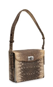 A lady's vintage lizard skin handbag, mid 20th century, 20cm wide