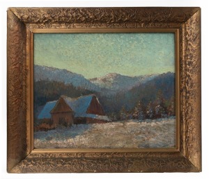 ARTIST UNKNOWN (Australian School), (alpine scene), oil on board, ​​​​​​​36 x 43cm, 50 x 57cm overall