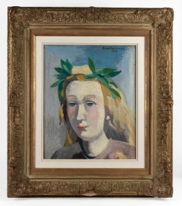 ARTIST UNKNOWN, portrait of a woman, ​​​​​​​oil on linen, signed upper right, 48 x 39cm, 78 x 68cm overall