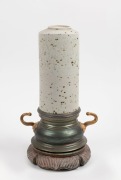 ADRIAN SAXE studio pottery vase on stand, impressed "Saxe, 1978" with incised signature "Saxe, XV", ​​​​​​​37cm high overall
