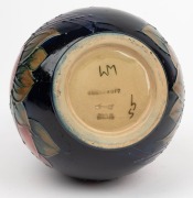 MOORCROFT&nbsp;"Finch and Berry" pottery vase on blue ground, stamped "Moorcroft, Made In England, W.M.", 19cm high - 3