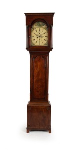 An antique English mahogany longcase clock, 19th century, 214cm high, 45cm wide, 28cm deep