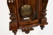 An antique German made Vienna regulator wall clock in walnut case with split column decoration, two train&nbsp;eight day weight driven movement with Roman numerals and subsidiary seconds dial, 19th century, ​​​​​​​134cm high - 3