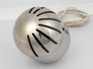 A vintage CULBUTO chrome finished hanging light by Reggiani, Italy, circa 1970s, 19cm high not including cord