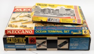 SCALEXTRIC&nbsp;set 90 Model Motor Racing in original box, MECCANO Ocean Terminal No.6, and FALLER - STATD model set 901, (all as is), (3&nbsp;items)
