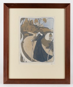 GEORGE DE FEURE&nbsp;(France), Vin Brundt, lithograph print, signed in plate lower right "De Feure", 34 x 25cm, 57 x 47cm overall