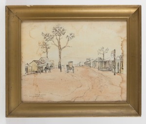 D. E. GILBERT, Coating Caravan, Black Leed (Gulgong), 1872, ink and watercolour on vellum, signed and titled lower left, ​​​​​​​36 x 47cm, 49 x 59cm overall