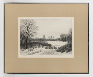 Four assorted metal framed lithograph prints of Munich, 20th century, ​​​​​​​41 x 49cm each overall
