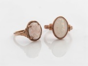 Two antique 9ct gold and carved cameo rings, 19th/20th century,&nbsp; 6.1 grams total