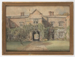 HANSLIP FLETCHER (1874-1955), (university doorway), watercolour and ink, signed lower right "Hanslip Fletcher,&nbsp;1930", 35 x 48cm, 39 x 53cm overall