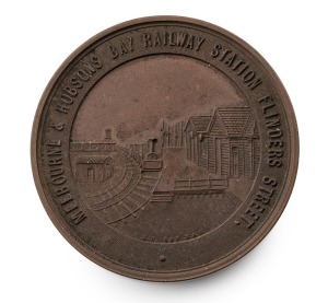 Melbourne & Hobsons Bay Railway Station Flinders Street Bronzed Medallion (50mm)