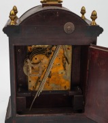 JUNGHANS antique German mahogany cased table clock with three train rod and gong quarter chiming movement, early 20th century, 40cm high overall - 2
