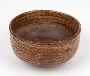 BERNARD LEACH pottery beaker, JANET LEACH pottery tea bowl,&nbsp;INGER ROJKJAER&nbsp;Danish raku pottery bowl, (3 items), all with monogram marks, the largest 7cm high - 2