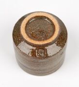 BERNARD LEACH pottery beaker, JANET LEACH pottery tea bowl,&nbsp;INGER ROJKJAER&nbsp;Danish raku pottery bowl, (3 items), all with monogram marks, the largest 7cm high - 6
