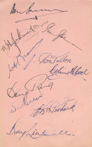 1948 AUSTRALIAN TEAM: "S.S.Strathaird" Autograph Book with c45 signatures including all 16 members of the 1948 Australian team including Don Bradman, Sidney Barnes & Lindsay Hassett.