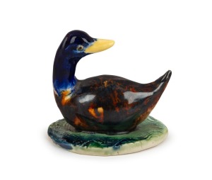 GRACE SECCOMBE pottery swimming duck,  incised "Grace Seccombe", 6cm high, 7cm wide