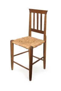 ANTONIO DEBERTOLIS dining chair, blackwood and rush seat, Drouin, Victoria, 19th century