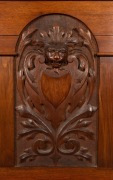 Circle of ROBERT PRENZEL&nbsp;Australian blackwood hall seat with carved griffin and face mask decoration, early 20th century, 138cm high x 115cm wide x 41cm deep - 4
