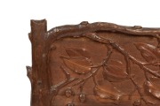 An Australian Arts & Crafts blackwood firescreen carved with gumnuts and leaves with branch decoration, in the manner of Prenzel, early 20th century, ​​​​​​​70cm high, 86cm wide, 17cm deep - 4