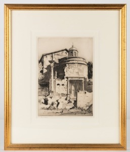 LIONEL ARTHUR LINDSAY (1874-1961), Church In The Roman Forum, dry point etching, signed lower left "Lionel Lindsay", 25 x 19cm, 44 x 39cm overall