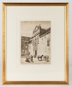 LIONEL ARTHUR LINDSAY (1874-1961), Santa Cruz, Toledo, ​​​​​​​dry point etching, signed lower left "Lionel Lindsay", 27 x 19cm, 49 x 40cm overall