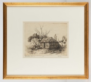 MABEL (MAY) GRIGG (1885-1969), The Old Cottage, Robe, South Australia, dry point etching, edition 4/60, signed and titled in the lower margin, ​​​​​​​20 x 25cm, 41 x 46cm overall