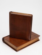 Two antique Australian cedar book boxes, 19th/20th century, the larger 25cm high