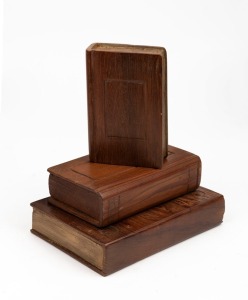 Three Australian pine book boxes, 20th century, the largest 18cm high