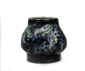 DORIS BOYD pottery vase with hand-painted landscape decoration, incised "Doris Boyd, 1932", ​​​​​​​12cm high