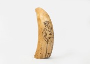A scrimshaw whale's tooth with naive portrait of a sailor, ​​​​​​​11.5cm high