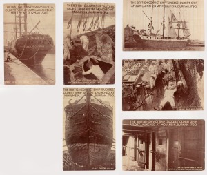 THE BRITISH CONVICT SHIP "SUCCESS", series of six unused postcards