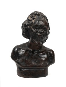 KERRYL pottery bust of an Aboriginal, incised "Kerryl Co. Australia", 14cm high