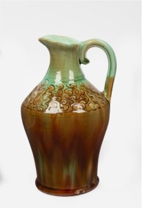 FLORENZ "YE OLDE CRUSTY" green glazed wine flagon, 21cm high